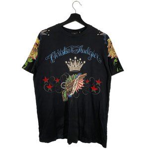 Christian Audigier El Calor tattoo style graphic tee black